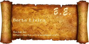 Berta Elvira névjegykártya